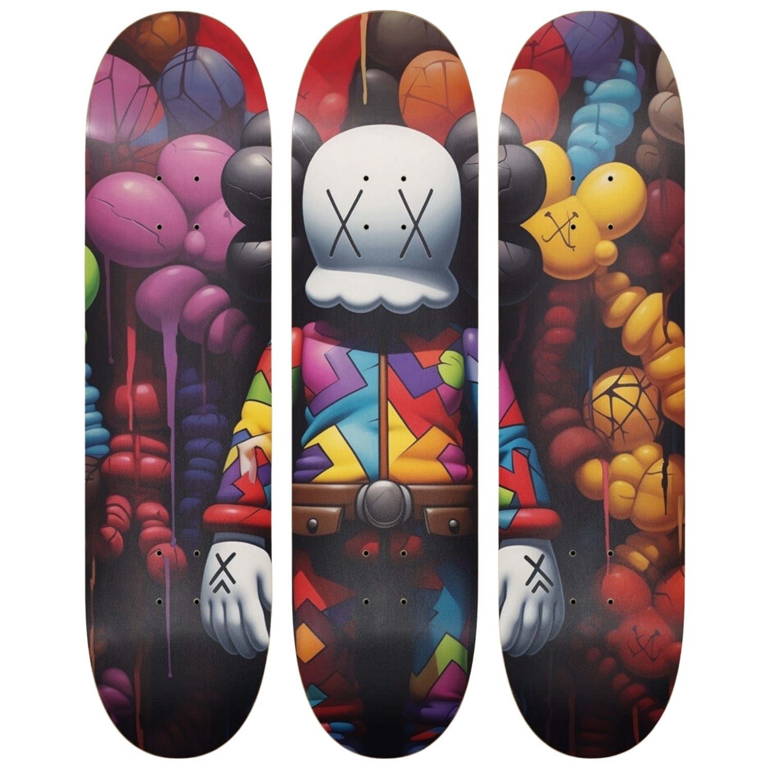 Colorful Kaws | Skateboard Wall Art – FreshSkateDecks