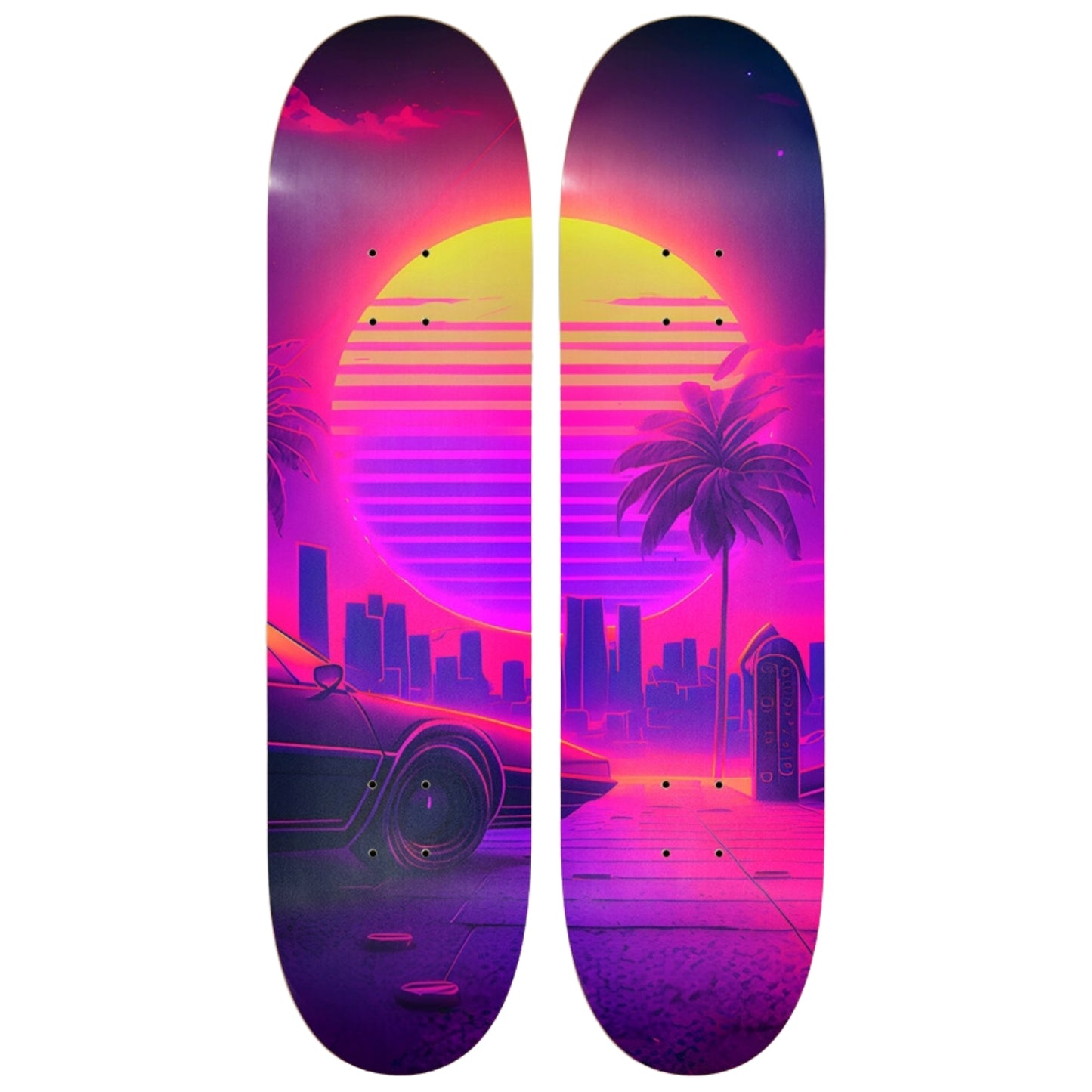 Neon Ride | Skateboard Wall Art