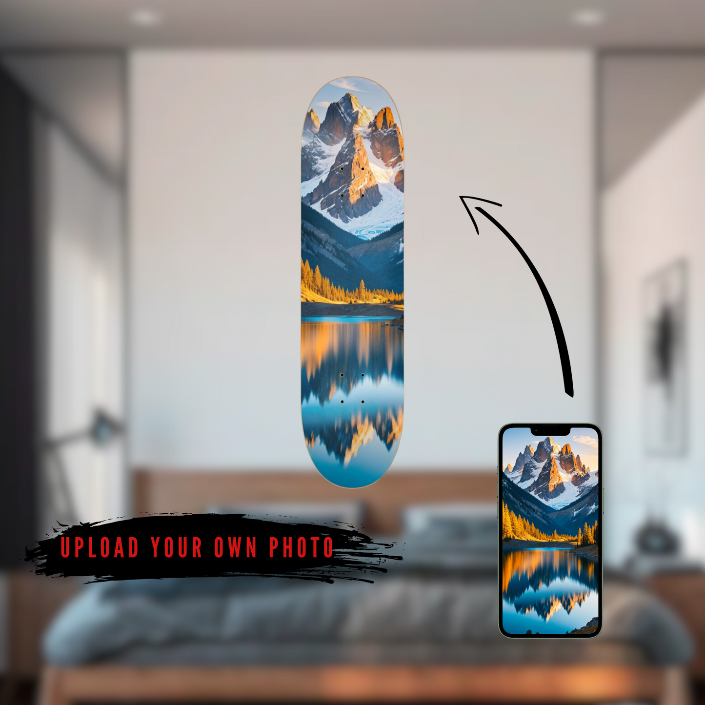 Custom Single Deck Skateboard Wall Art