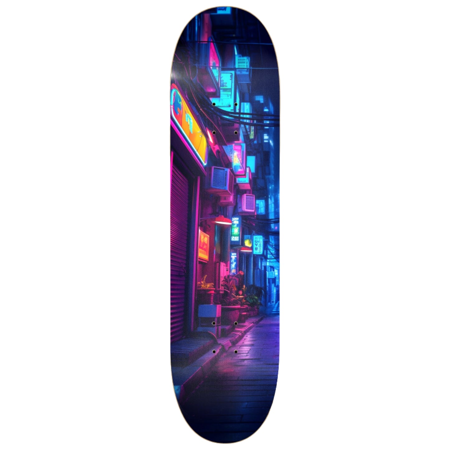 City Of Neon Lights | Skateboard Wall Art