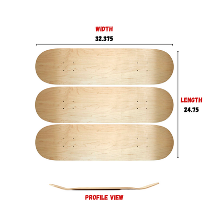 FreshSkateDecks Skateboard Deck Set Size